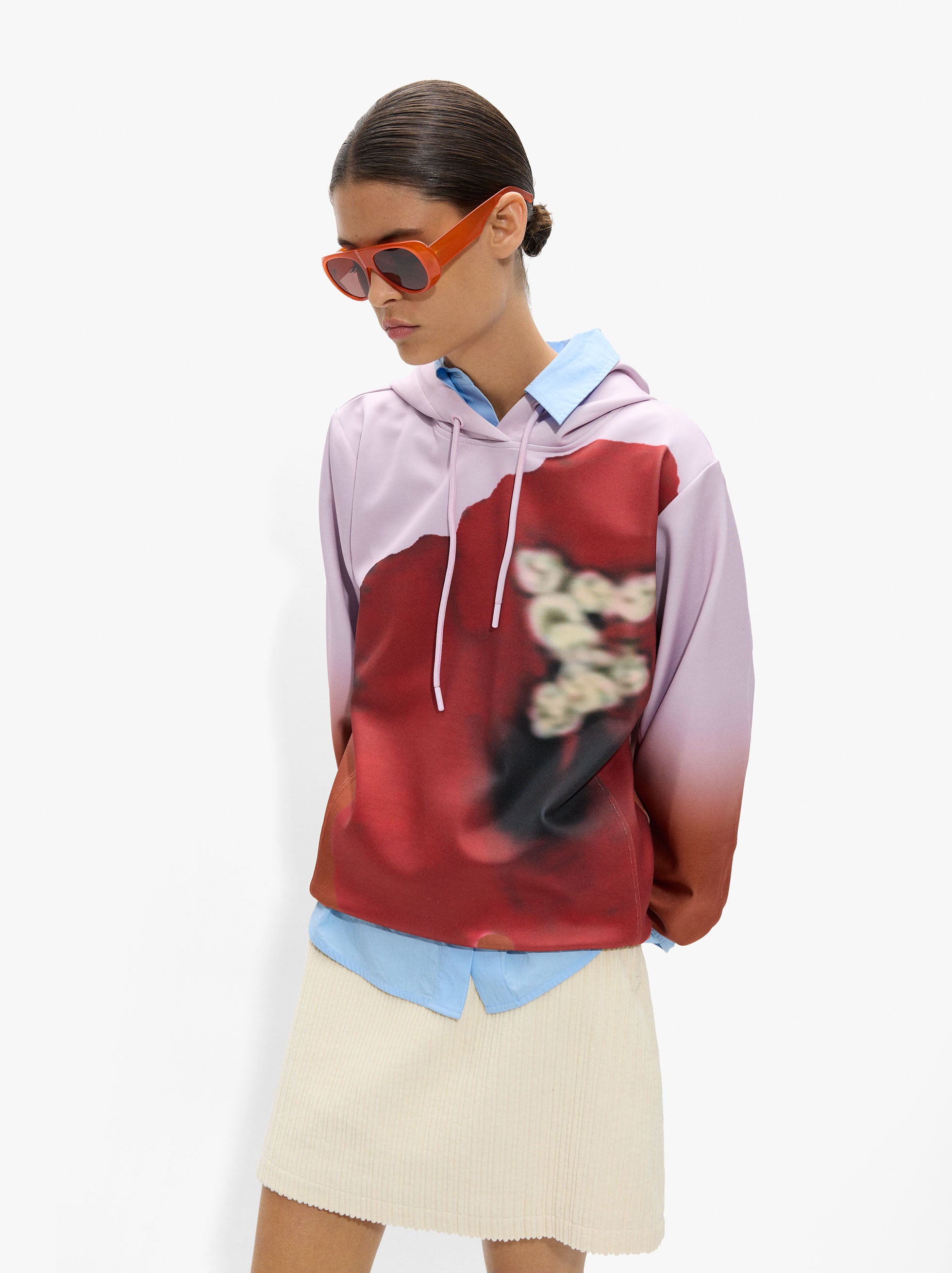 Sudadera Con Flor Estampada