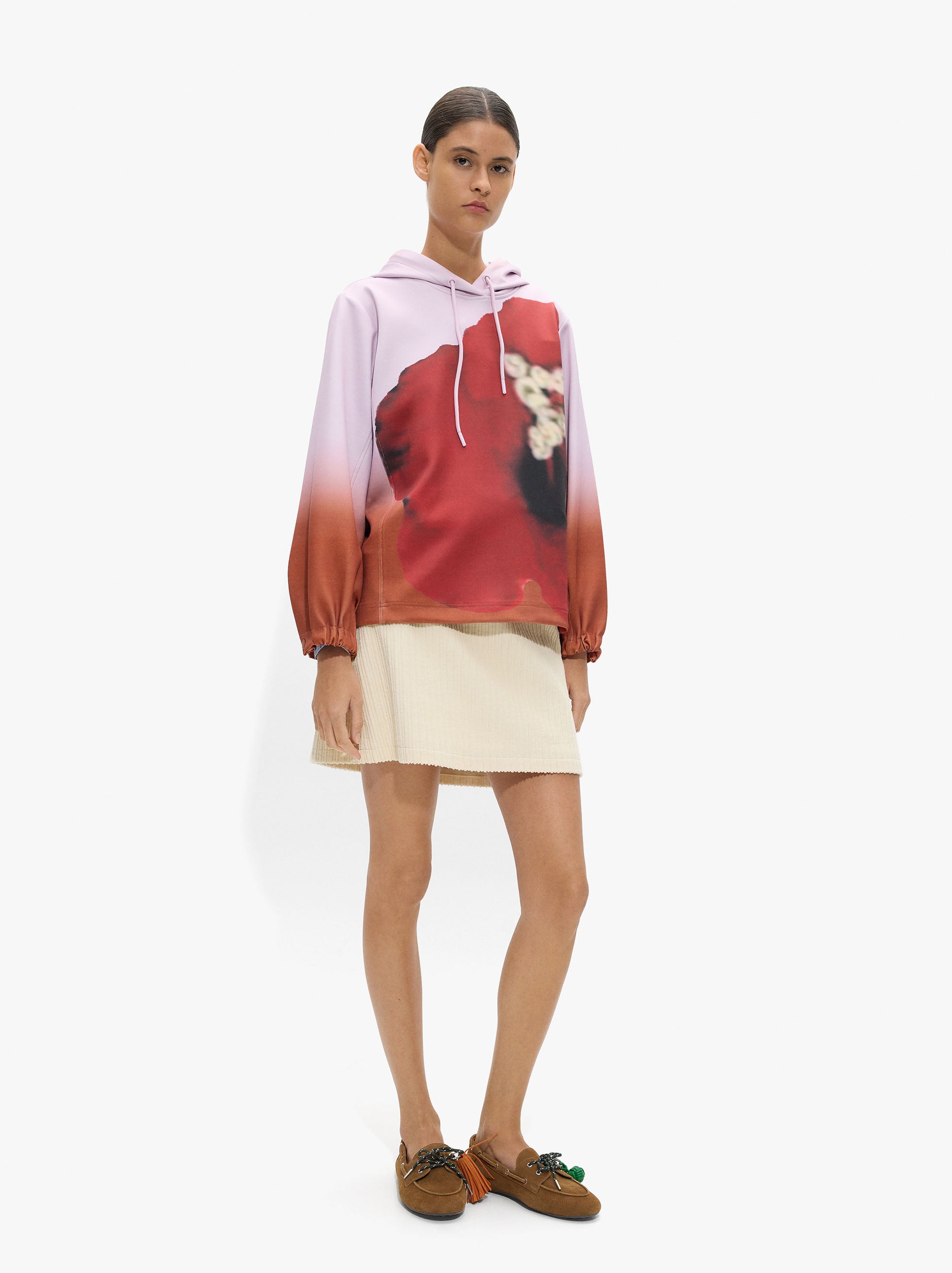 Sudadera Con Flor Estampada