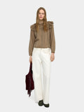 Blusa Con Bordados Y Volantes