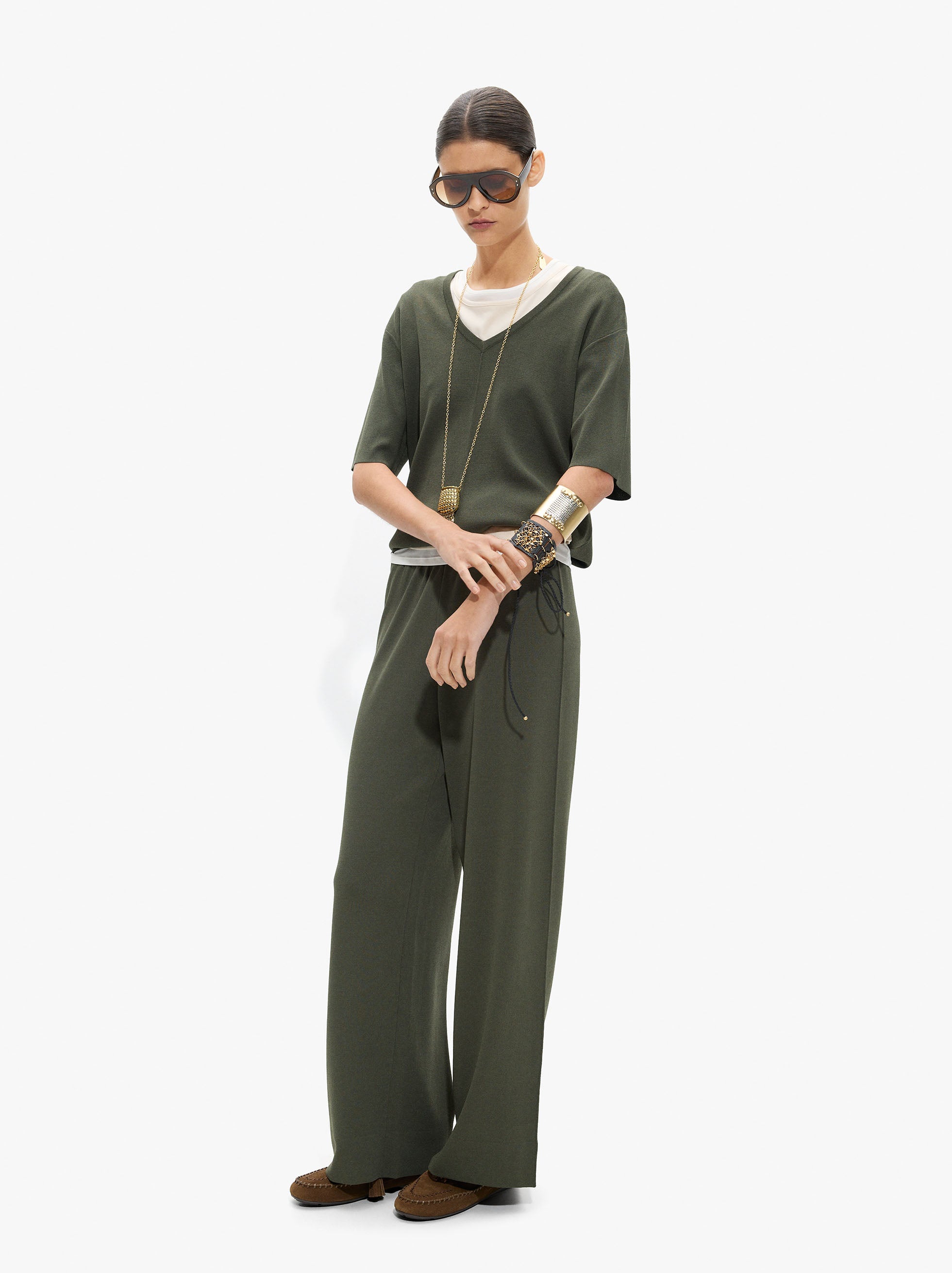 Pantalón De Punto Cintura Elástica