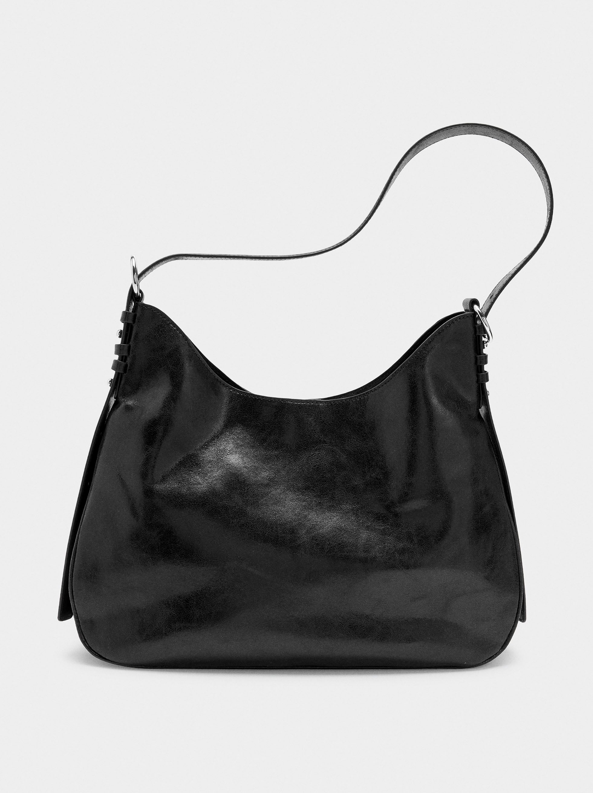 Bolso De Hombro Efecto Craquelado