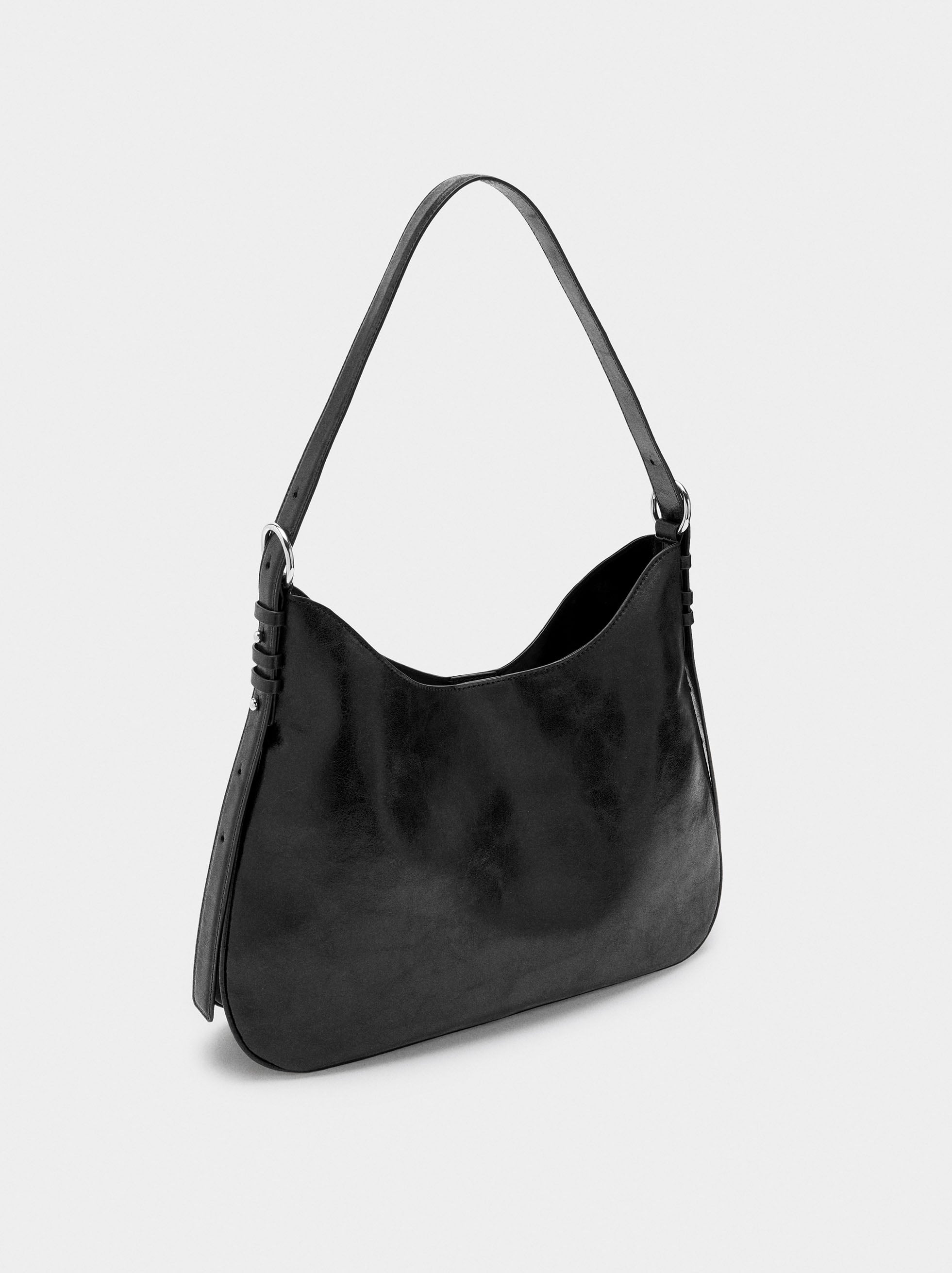 Bolso De Hombro Efecto Craquelado