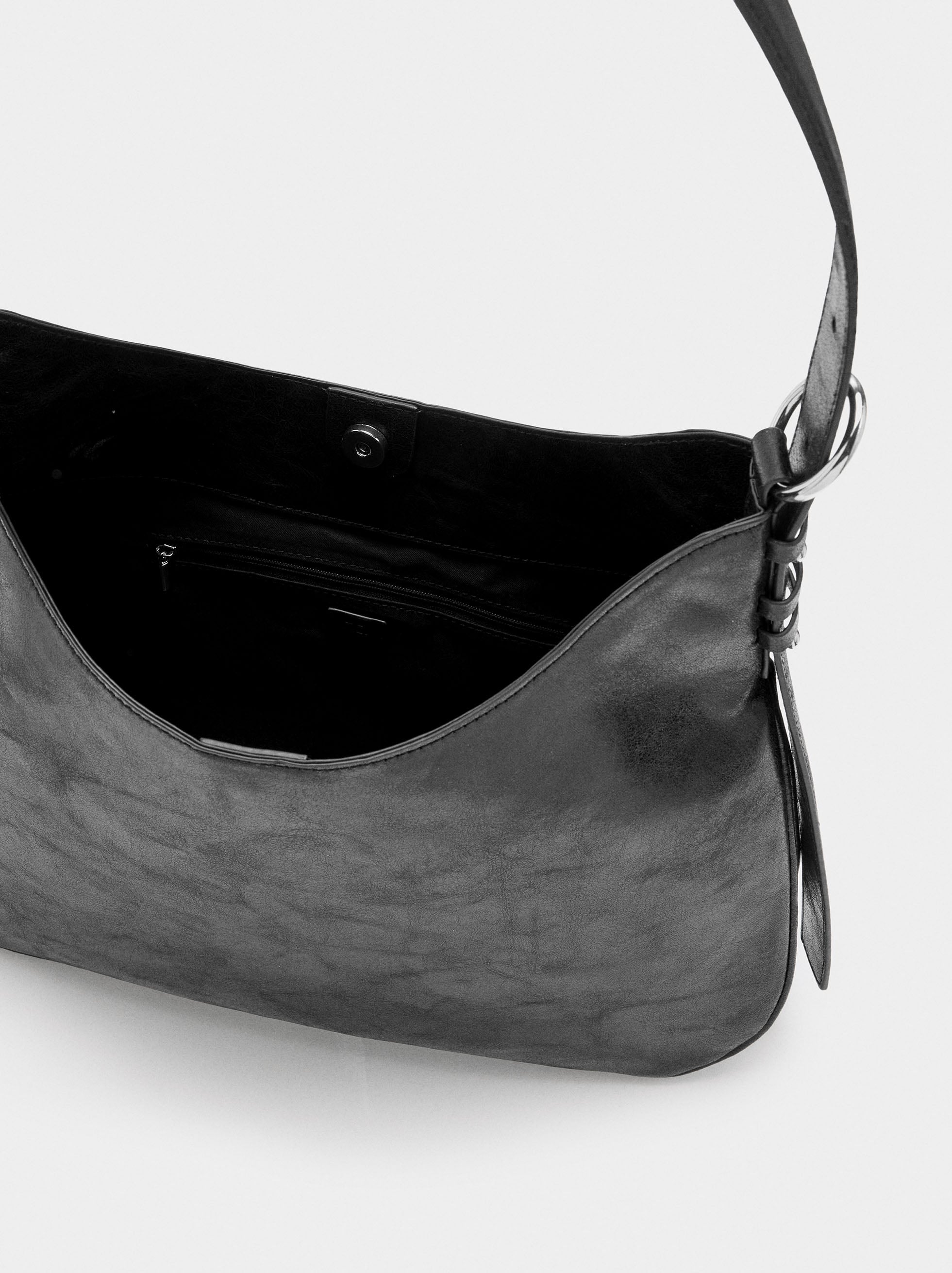 Bolso De Hombro Efecto Craquelado