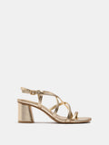 Sandalias De Tacón Ancho Tiras Cruzadas