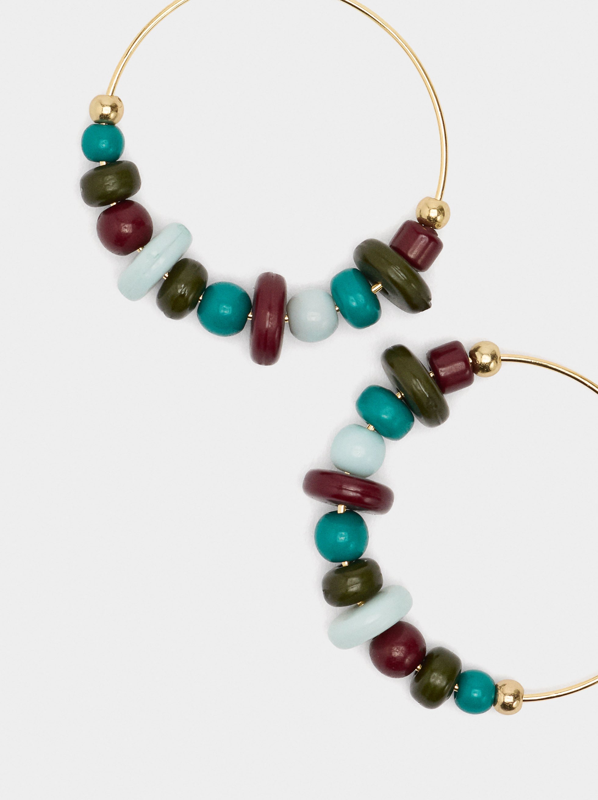 Aros Con Cuentas Multicolor