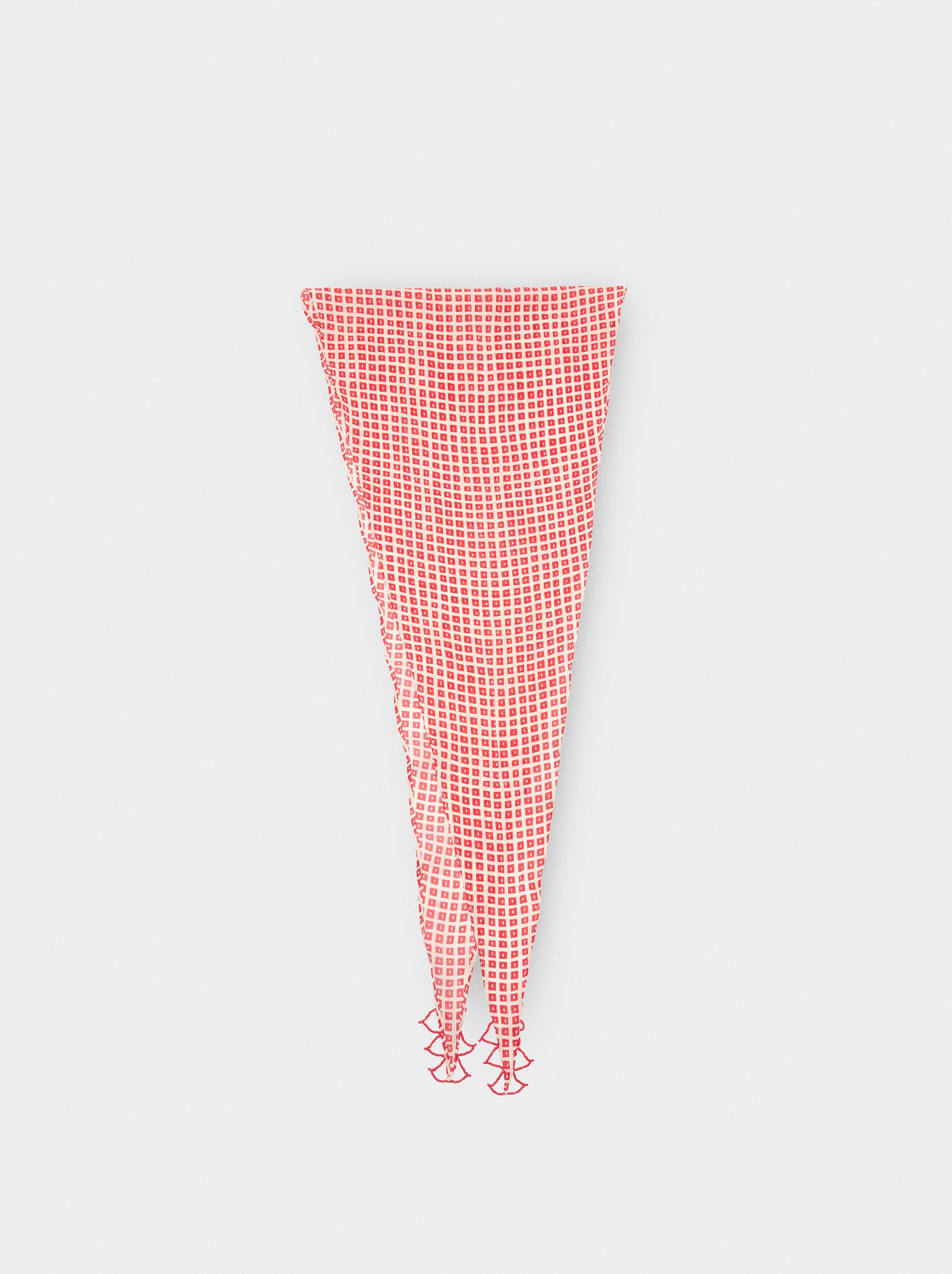 Pañuelo Triangular Estampado Con Abalorios