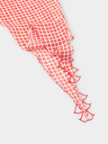 Pañuelo Triangular Estampado Con Abalorios