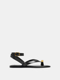 Sandalias De Piel Thong Tira Al Tobillo