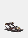 Sandalias De Piel Thong Tira Al Tobillo