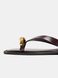 Sandalias De Piel Thong Tira Al Tobillo