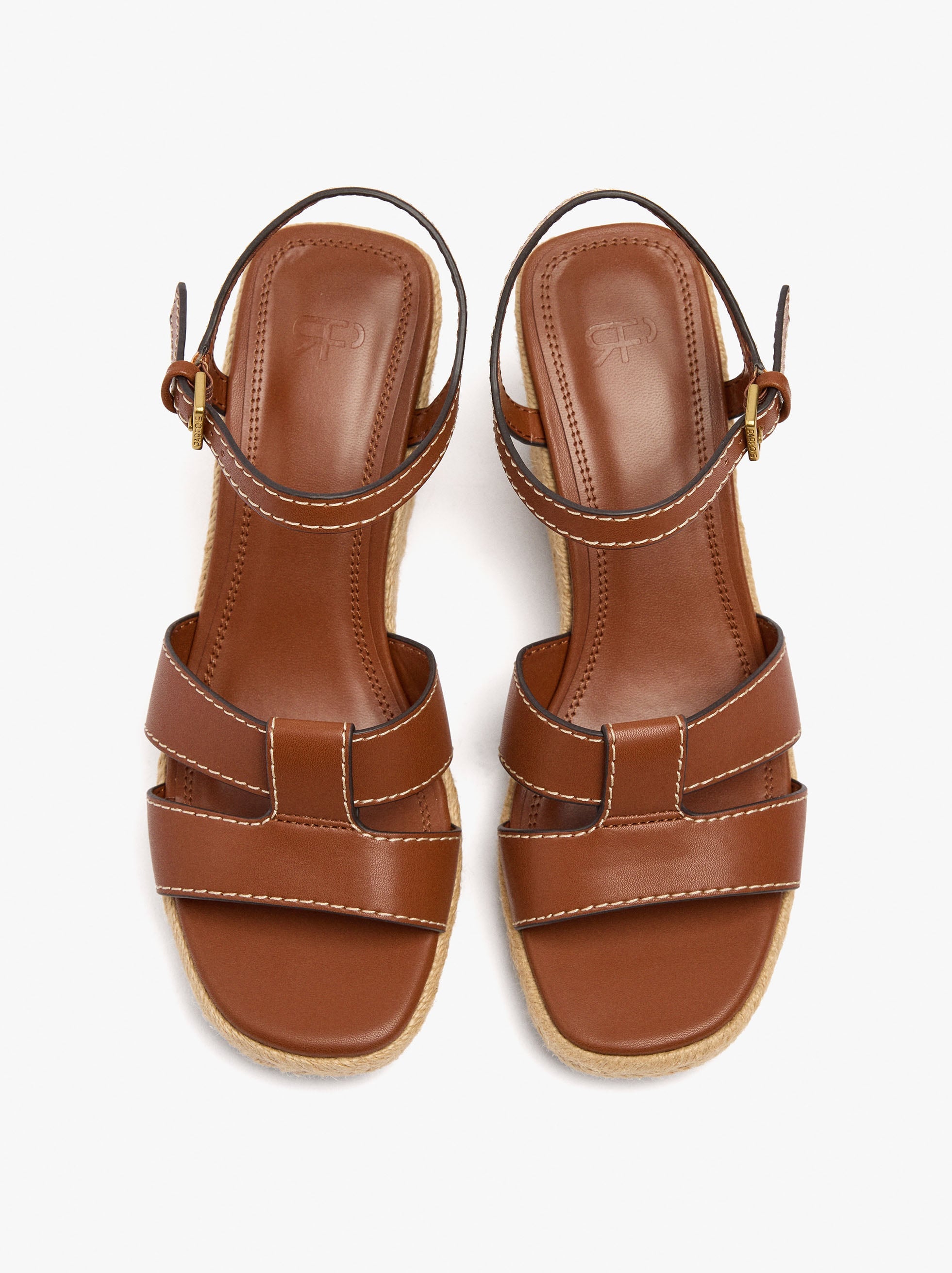 Sandalias De Cuña Con Tiras