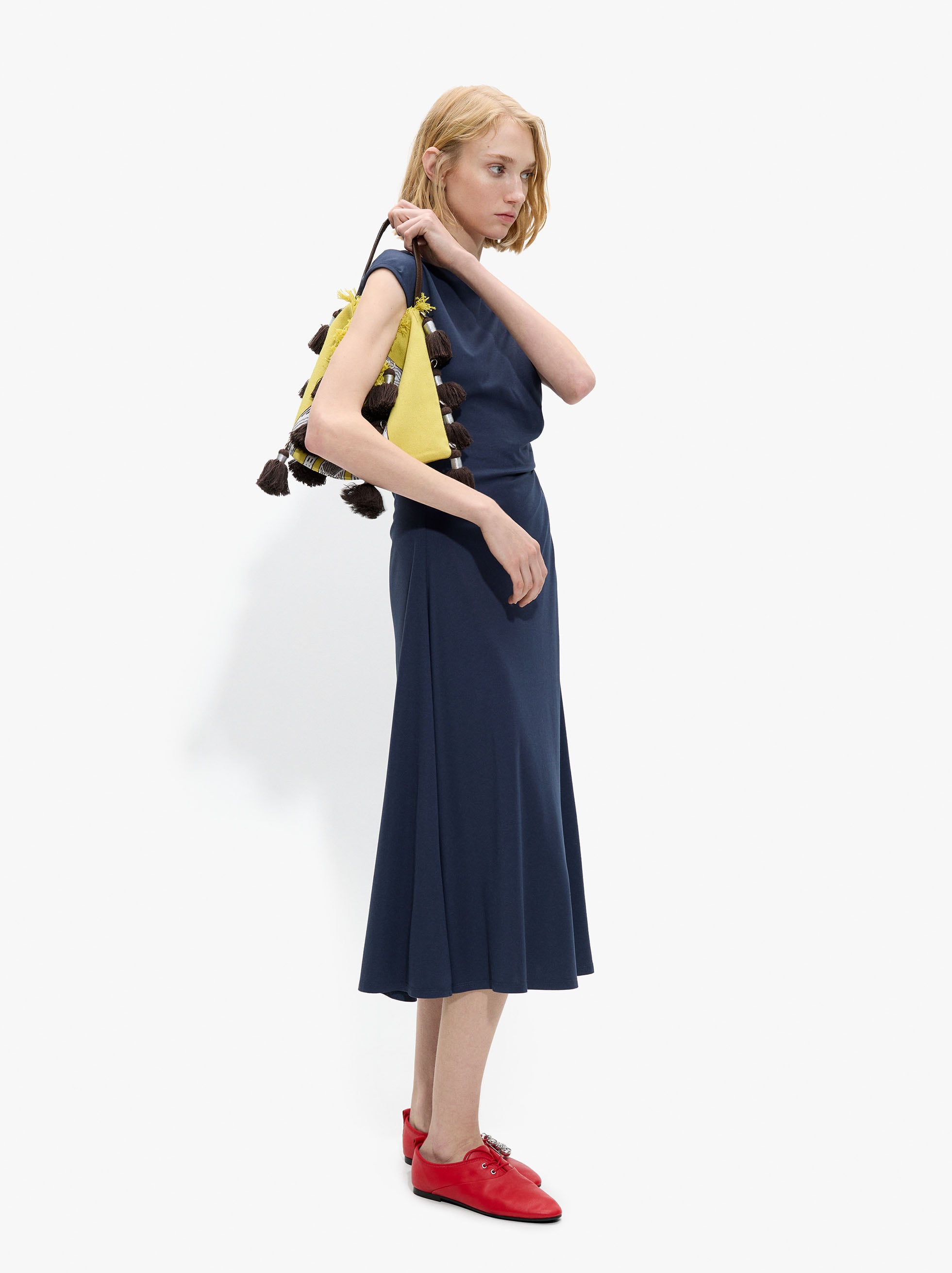 Vestido Midi Con Drapeado