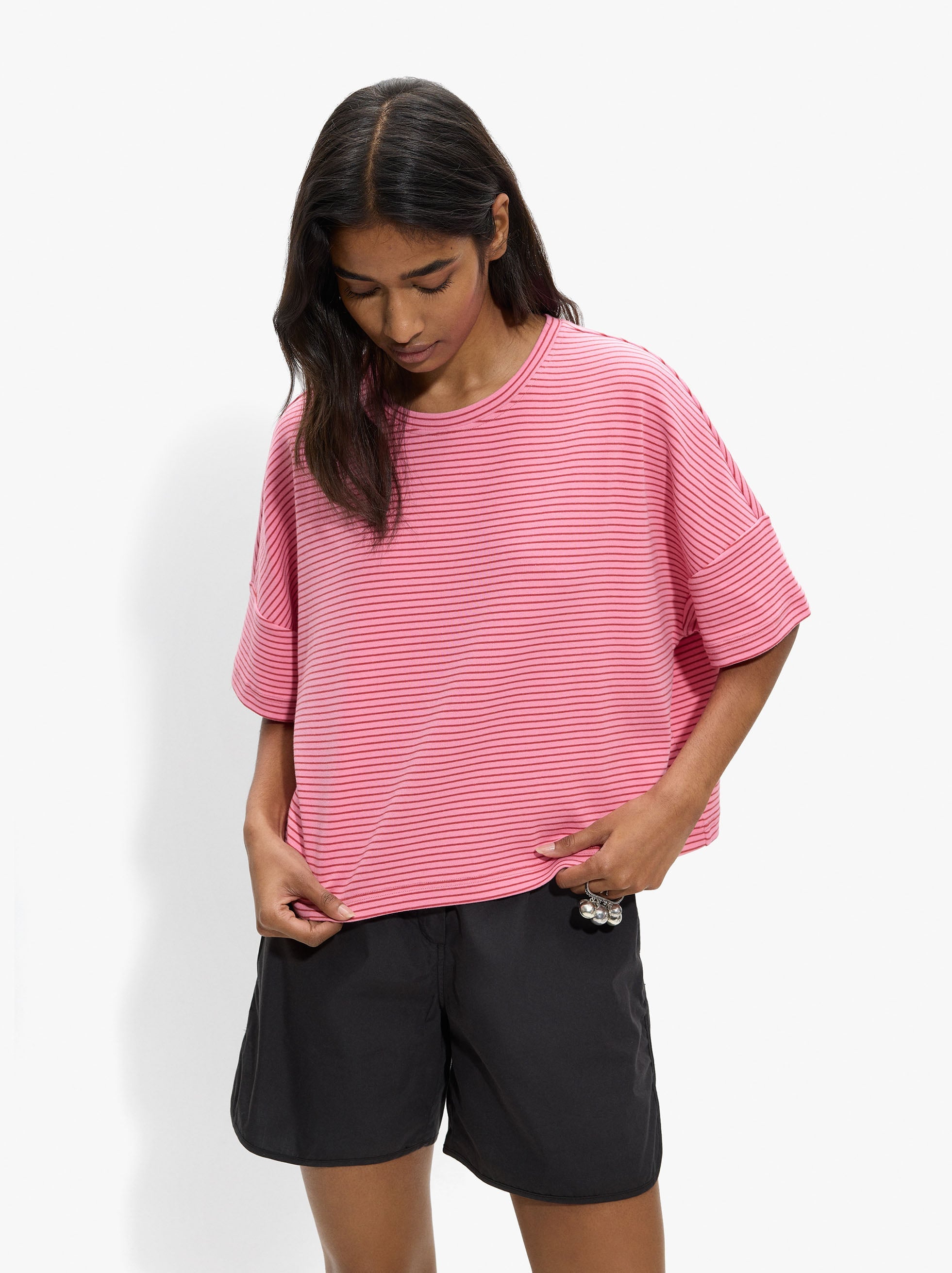 Camiseta De Algodón Con Rayas
