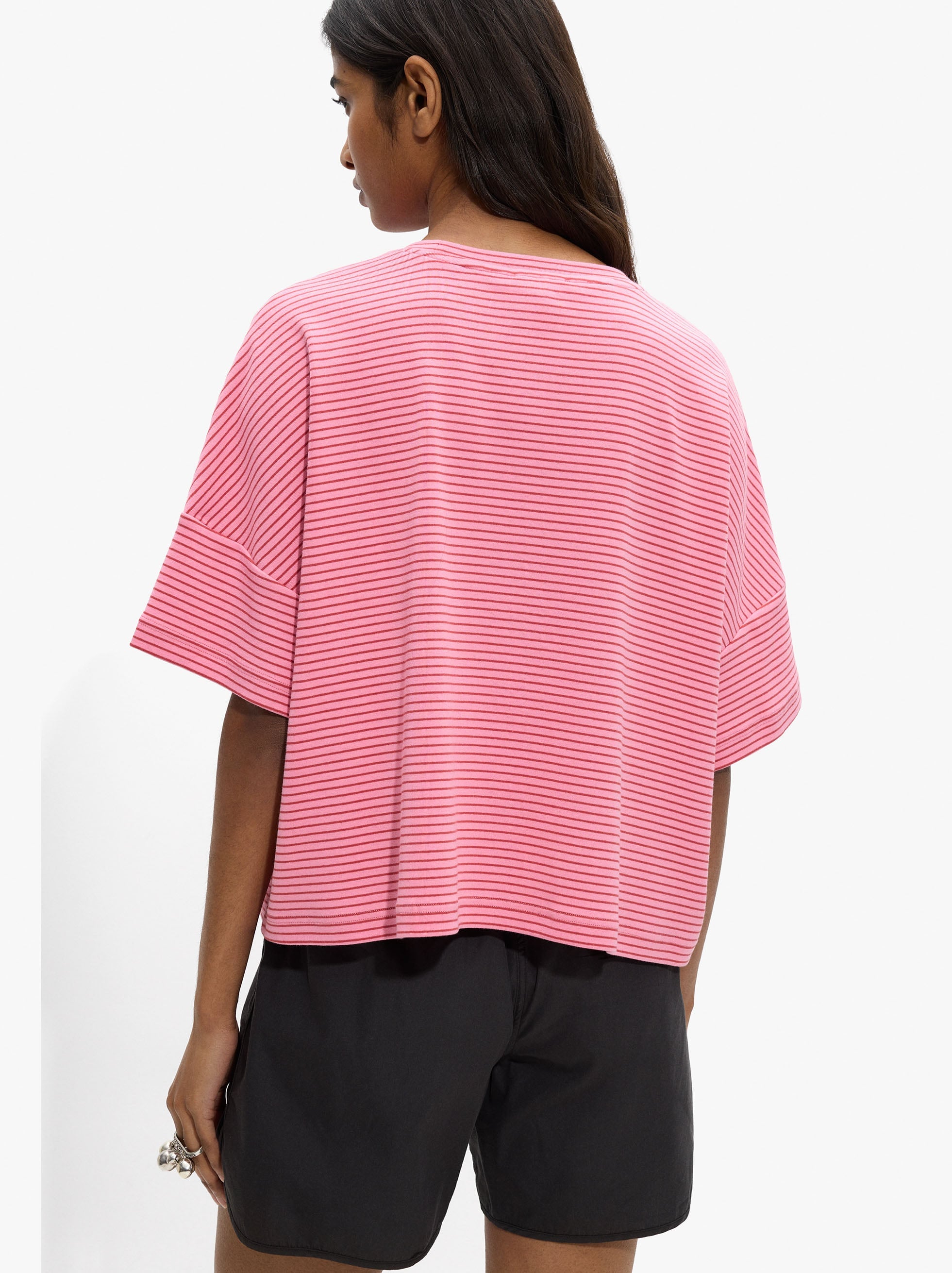 Camiseta De Algodón Con Rayas
