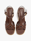 Sandalias De Cuña Con T-Bar