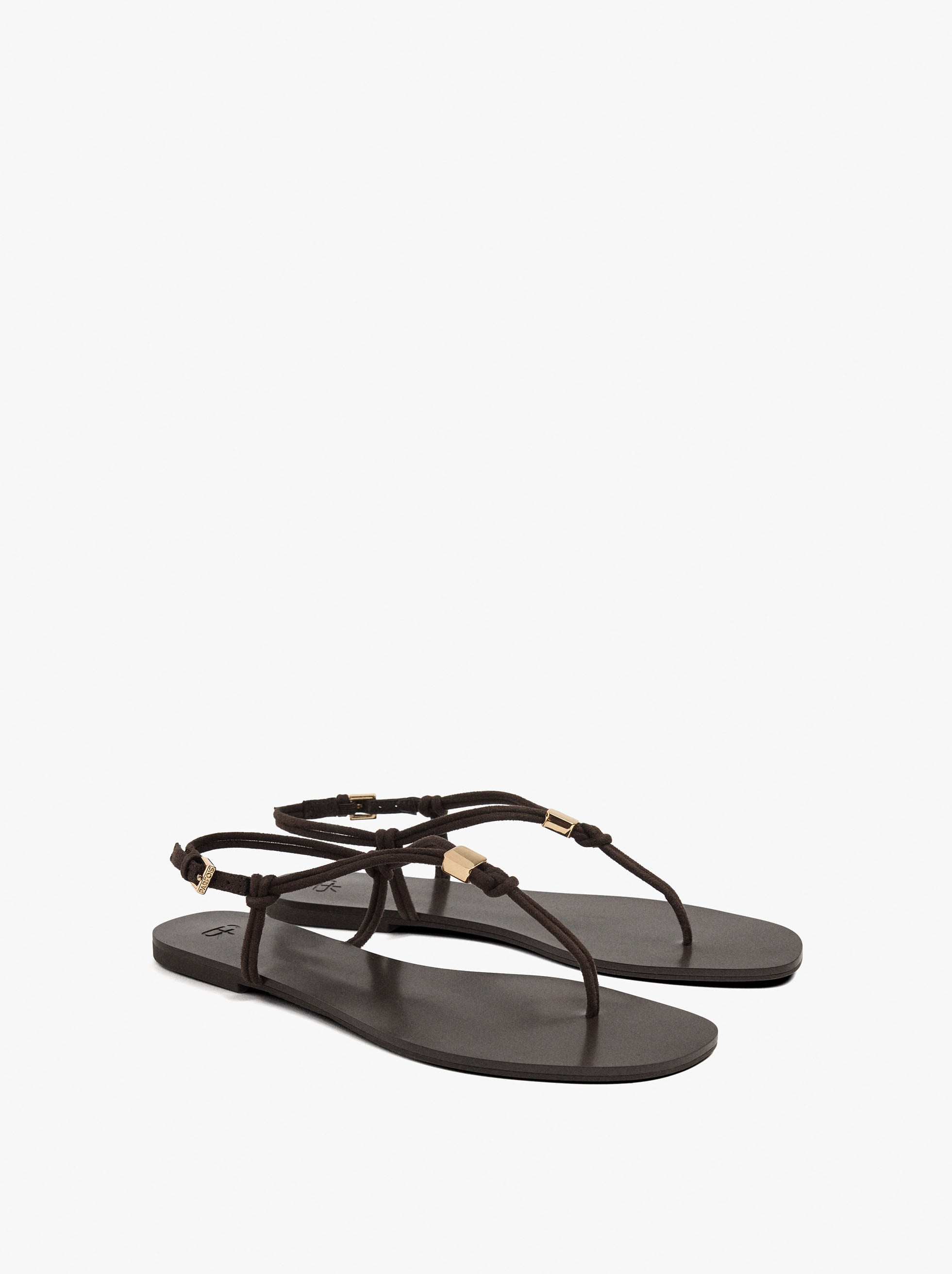 Sandalias Planas Thong Con Tiras