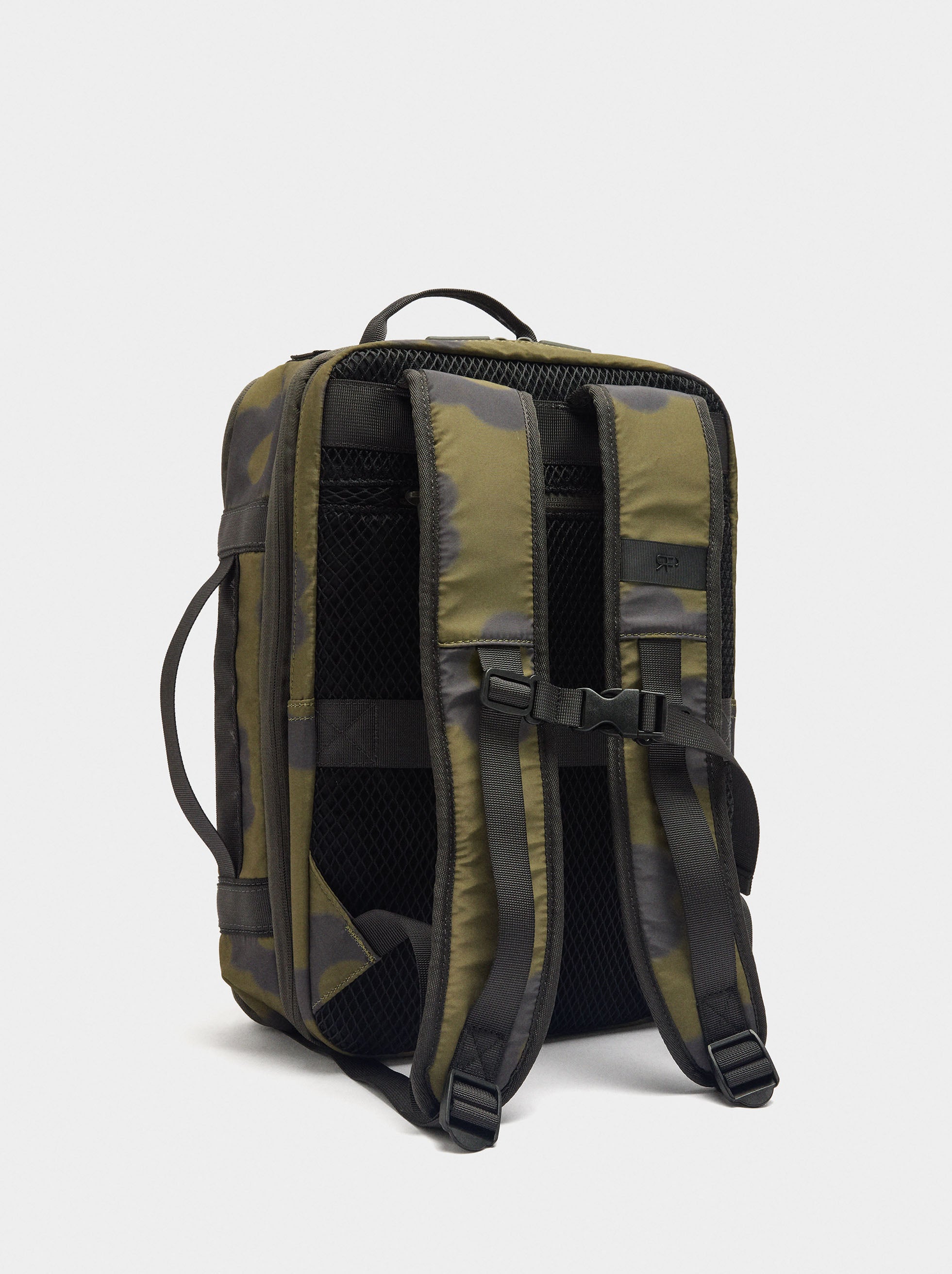 Mochila De Cabina De Nylon Estampado Floral