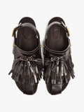 Sandalias Planas De Piel Con Flecos