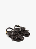 Sandalias Planas De Piel Con Flecos