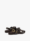 Sandalias Planas De Piel Con Flecos