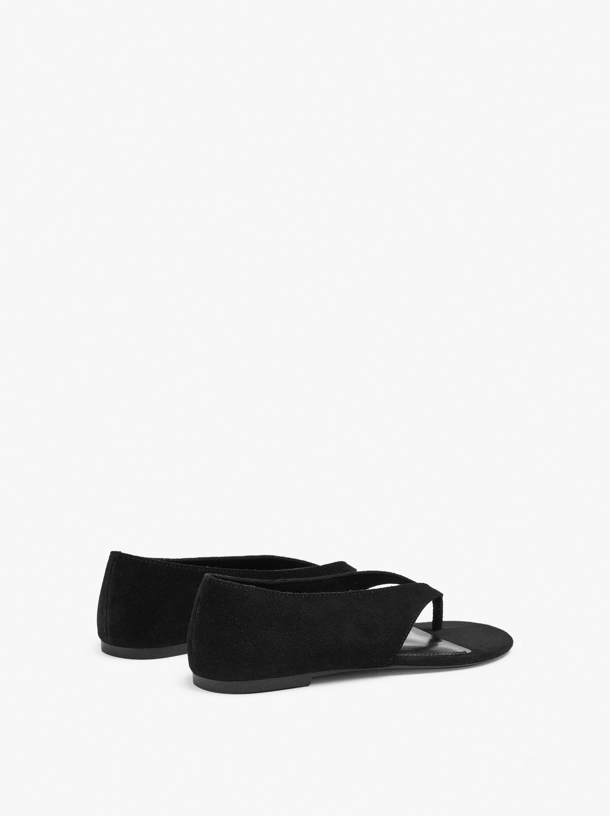Sandalias Planas De Piel Estilo Thong