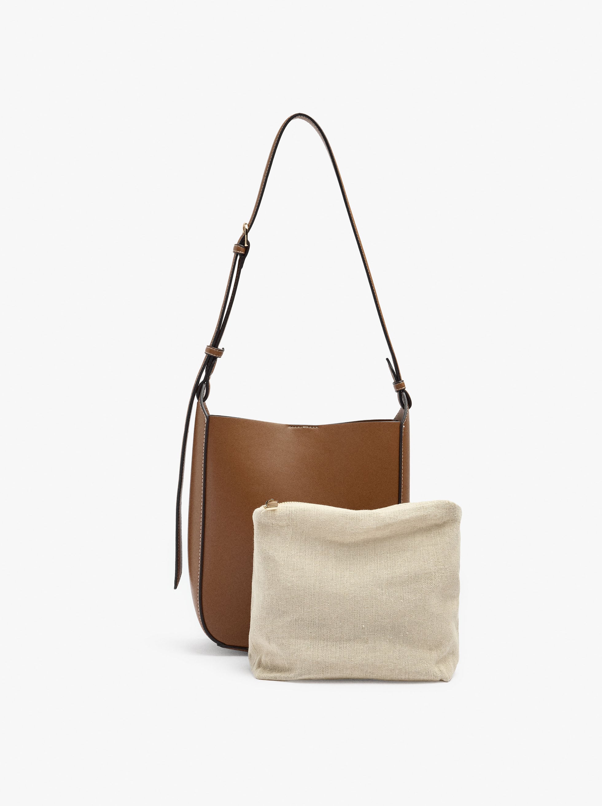Bolso De Hombro Liso Con Bolsa Removible