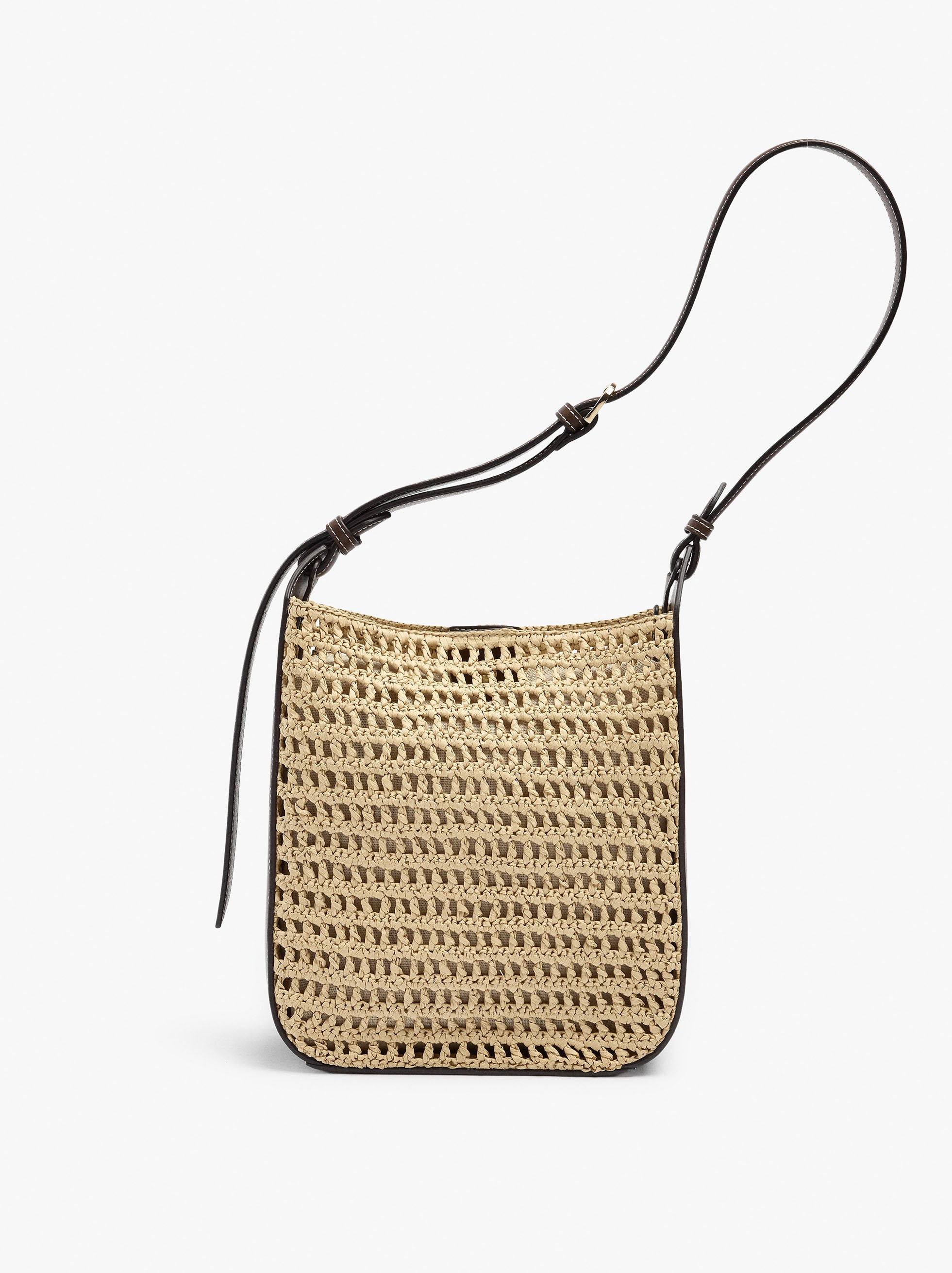 Bolso De Hombro Con Efecto Rafia Y Bolsa Extraíble