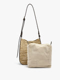 Bolso De Hombro Con Efecto Rafia Y Bolsa Extraíble