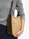 Bolso De Hombro Con Efecto Rafia Y Bolsa Extraíble