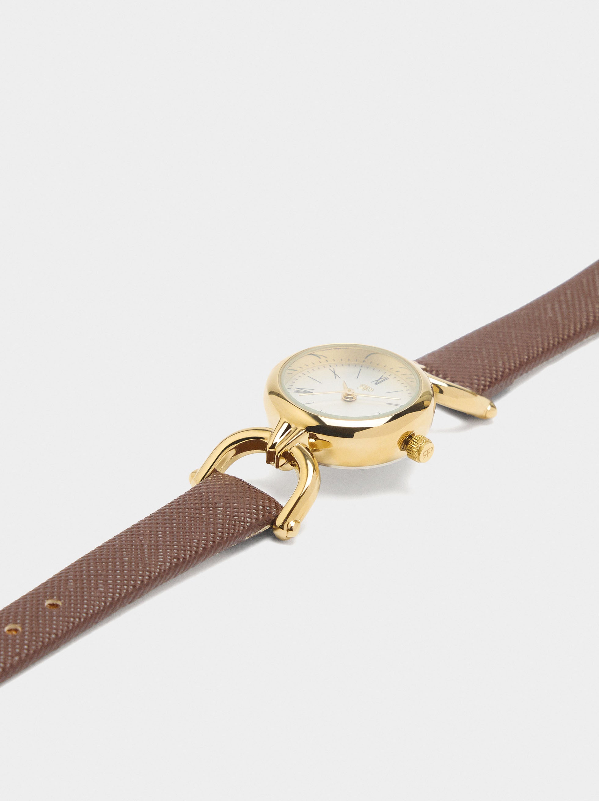 Reloj Redondo Pulsera Con Textura