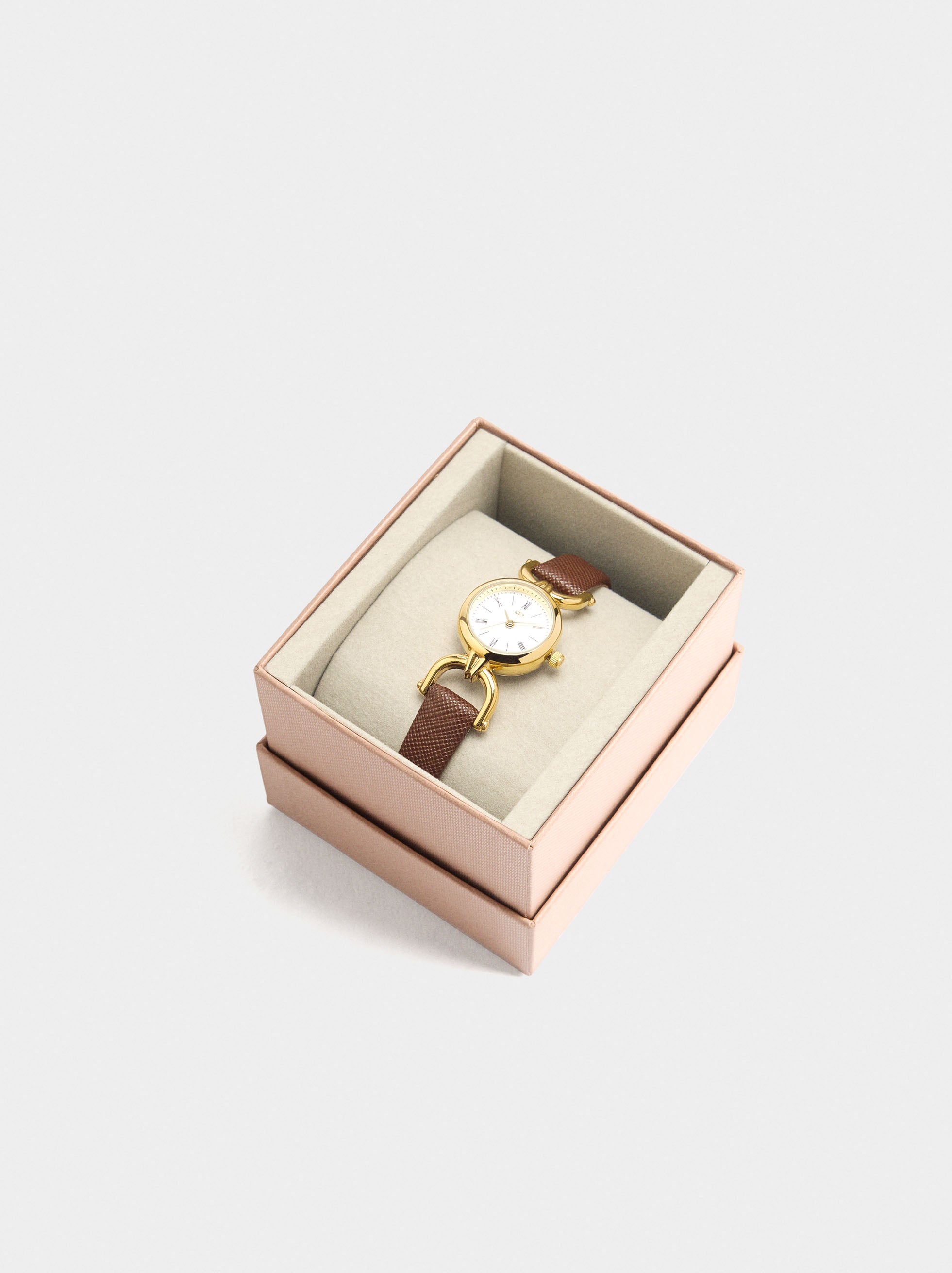 Reloj Redondo Pulsera Con Textura