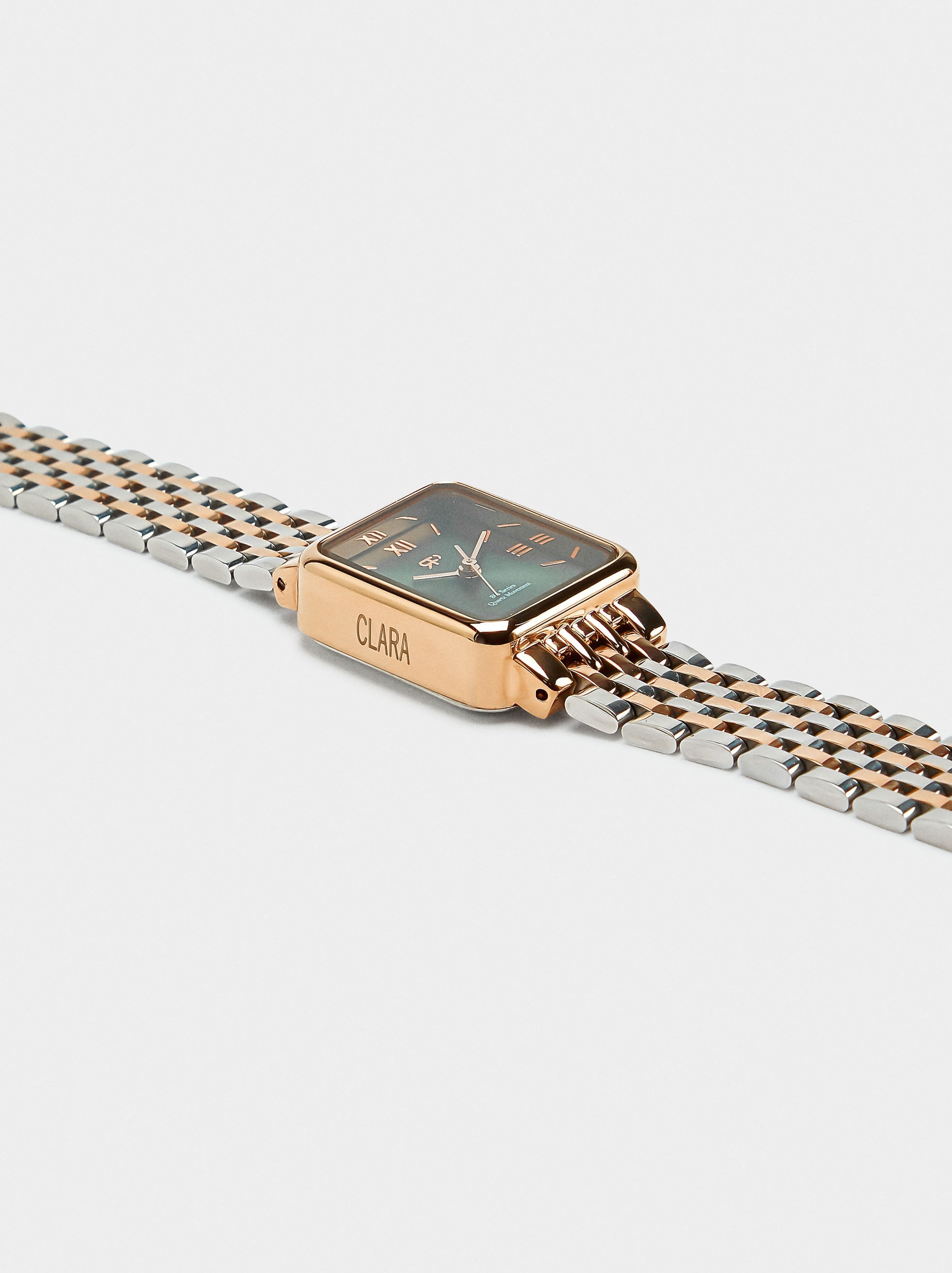 Reloj Cuadrado Con Pulsera De Acero Inoxidable