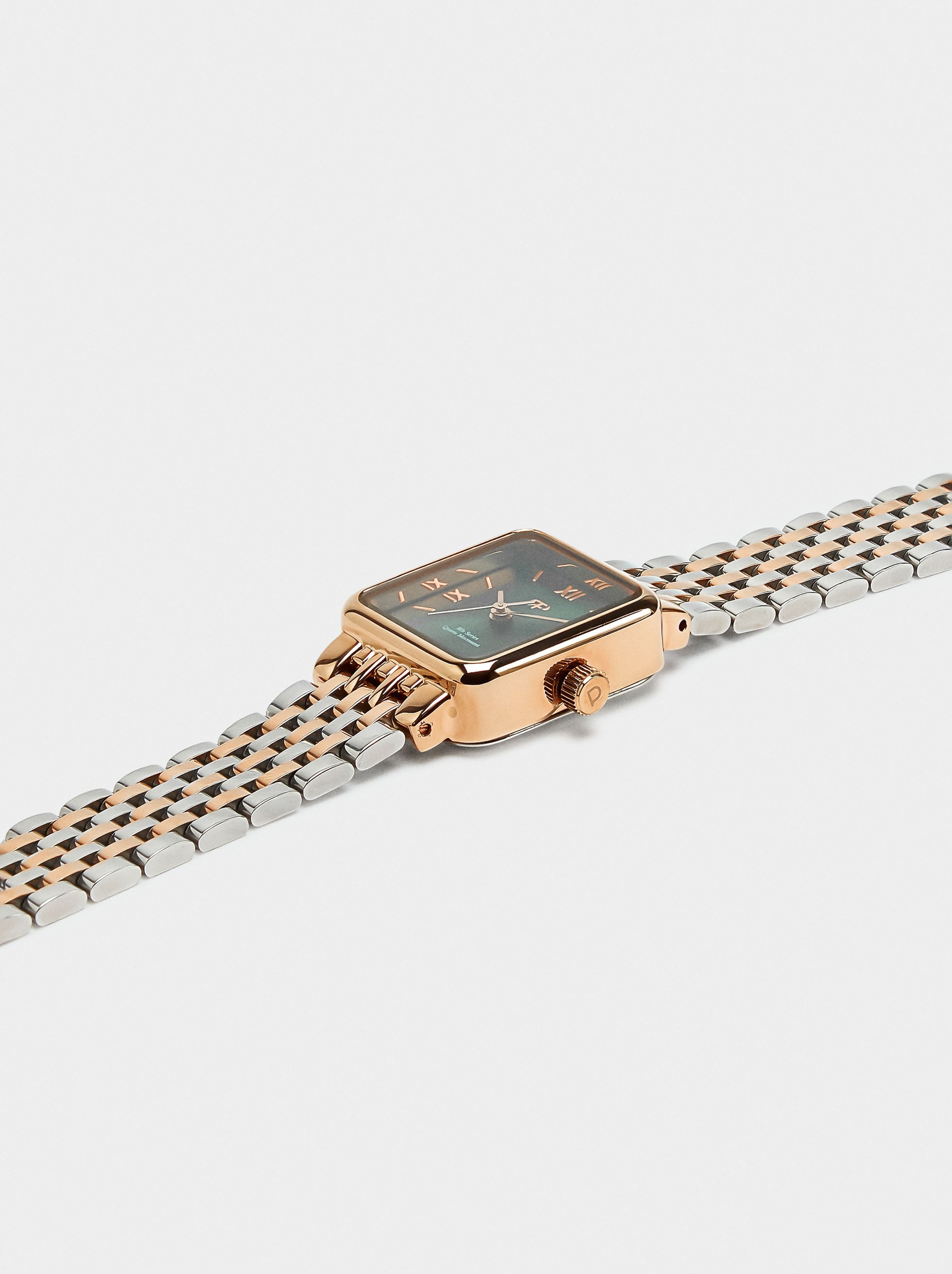 Reloj Cuadrado Con Pulsera De Acero Inoxidable