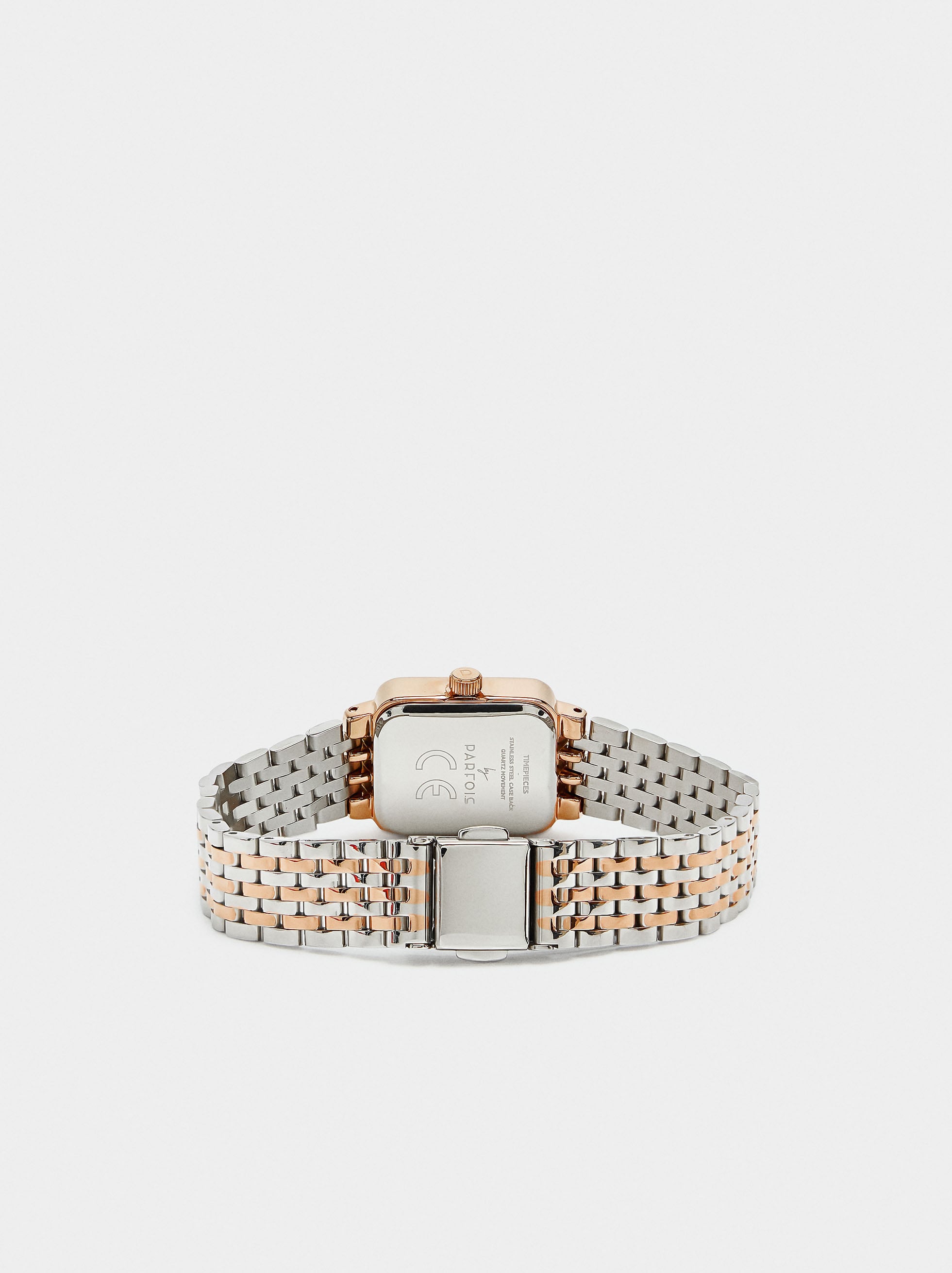 Reloj Cuadrado Con Pulsera De Acero Inoxidable