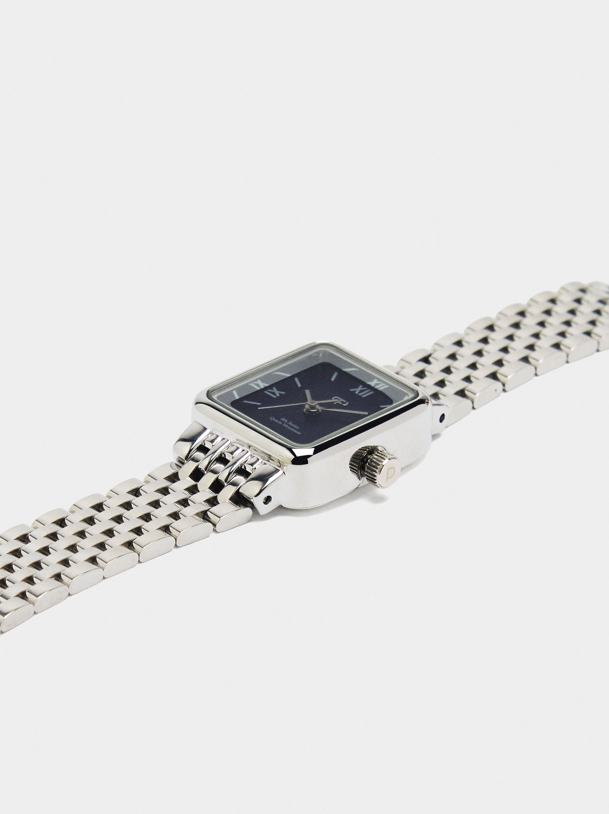 Reloj Cuadrado Con Pulsera De Acero Inoxidable