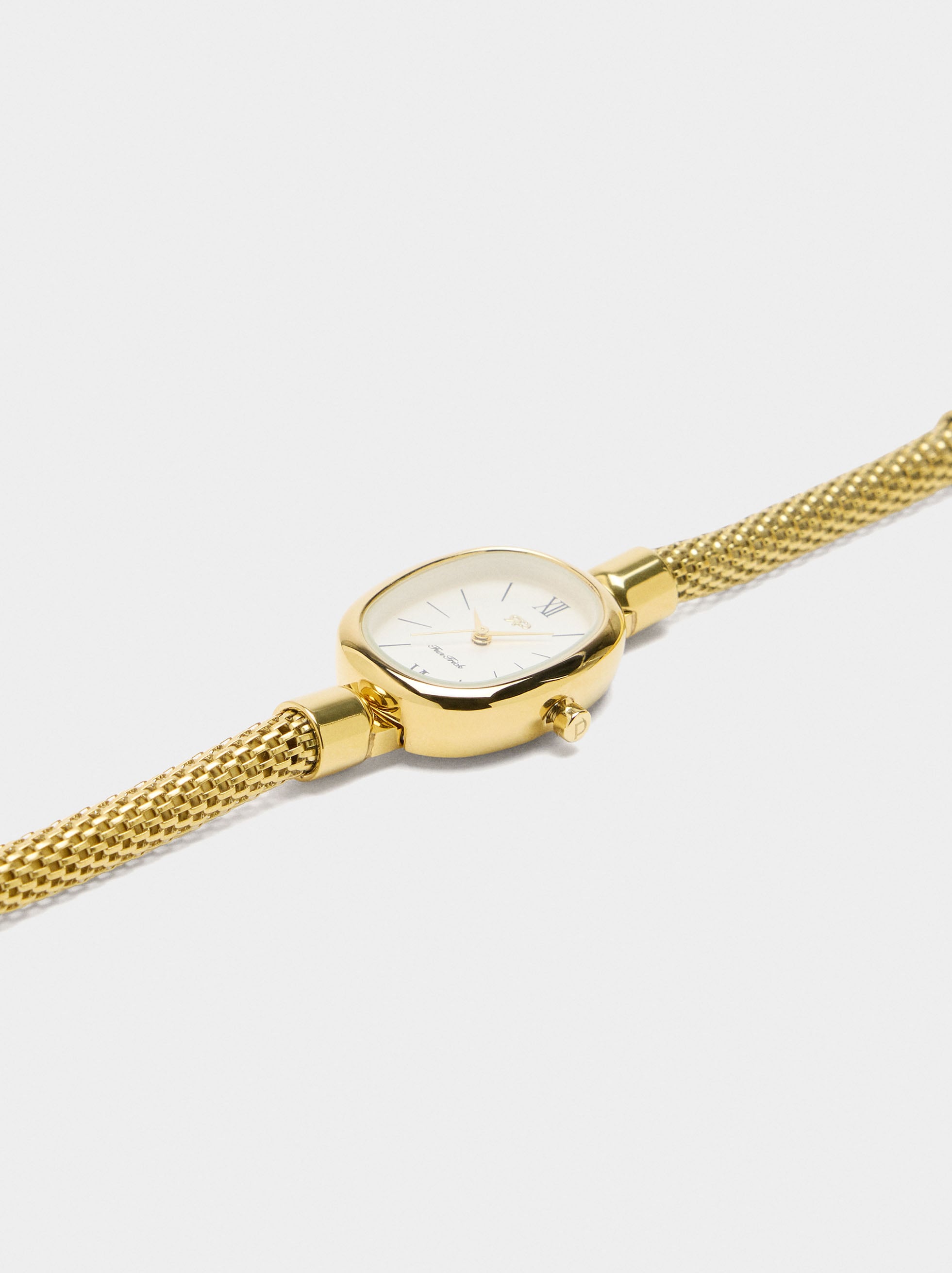 Reloj Con Pulsera Tubular De Malla Acero Inoxidable