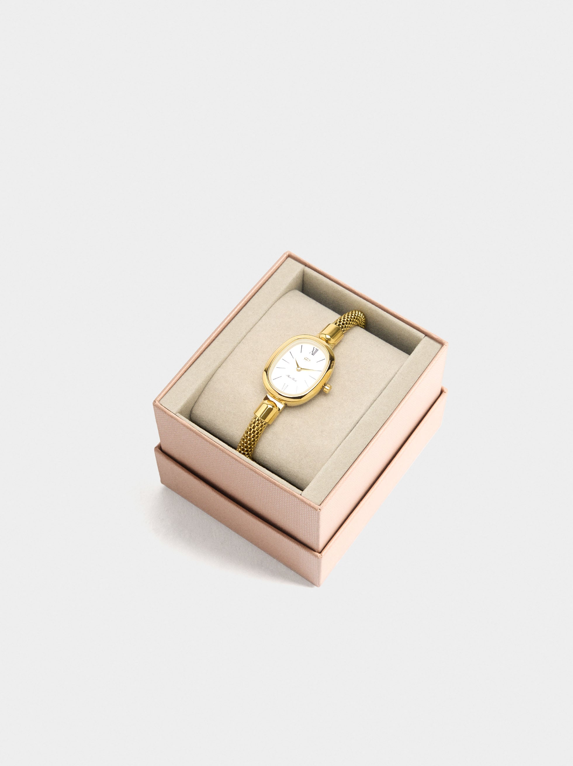 Reloj Con Pulsera Tubular De Malla Acero Inoxidable