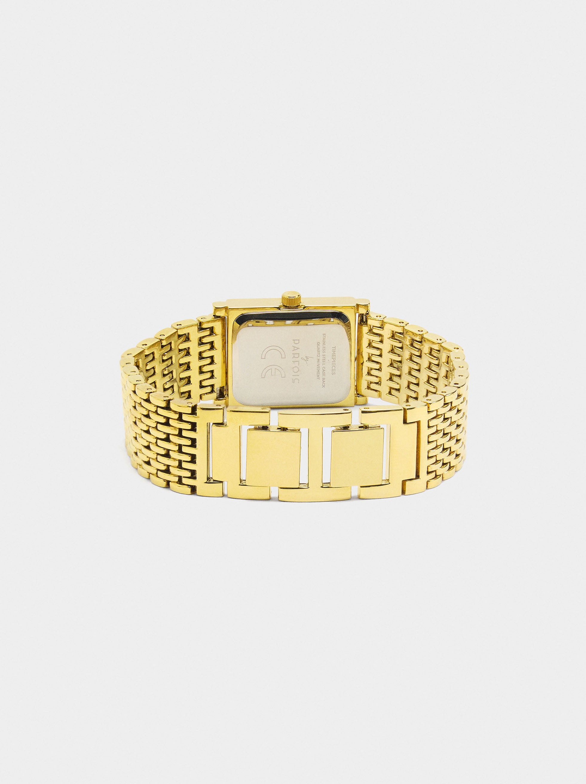 Reloj Cuadrado Con Pulsera De Acero Inoxidable