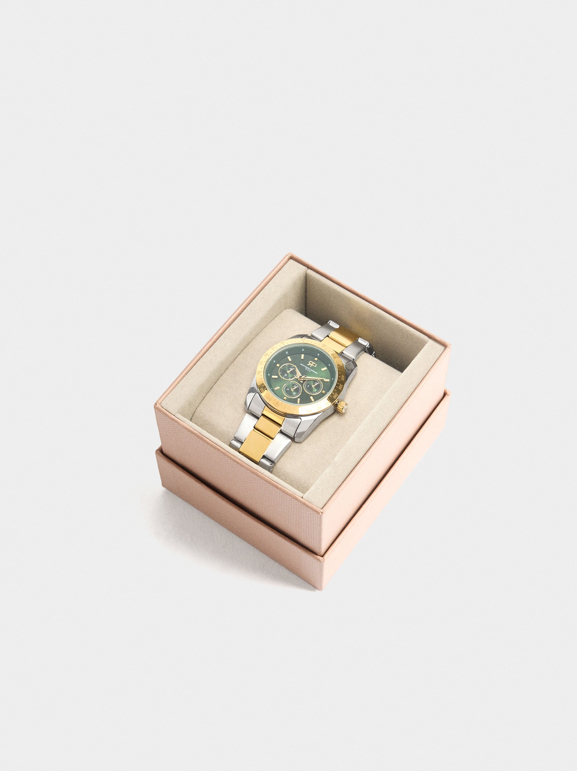 Reloj Redondo Con Pulsera De Acero Inoxidable