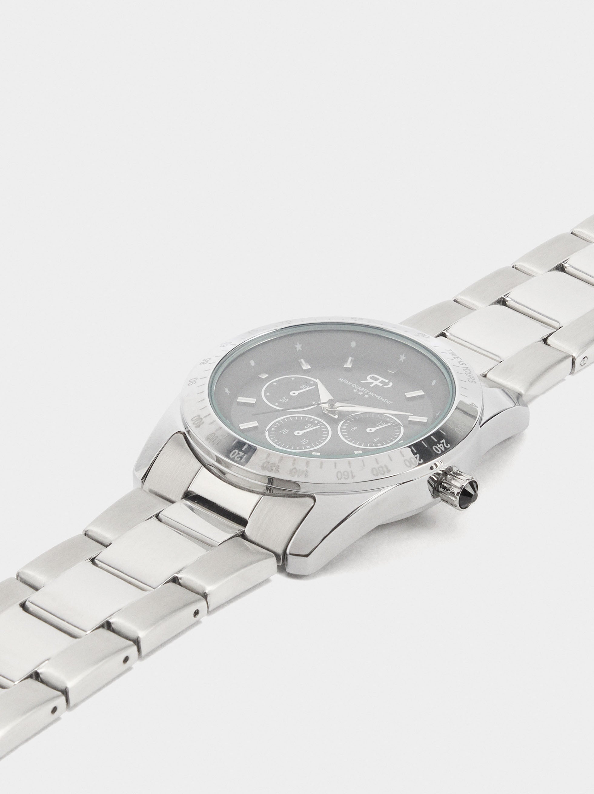 Reloj Redondo Con Pulsera De Acero Inoxidable