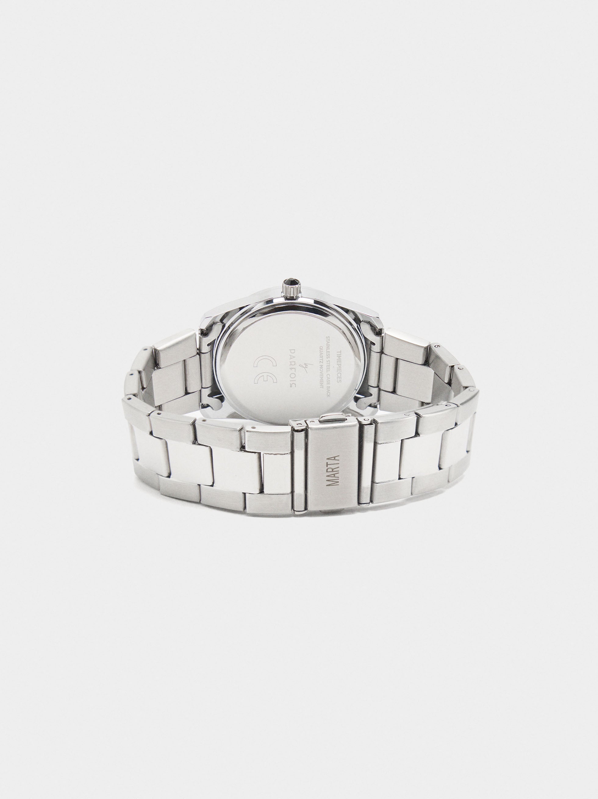 Reloj Redondo Con Pulsera De Acero Inoxidable
