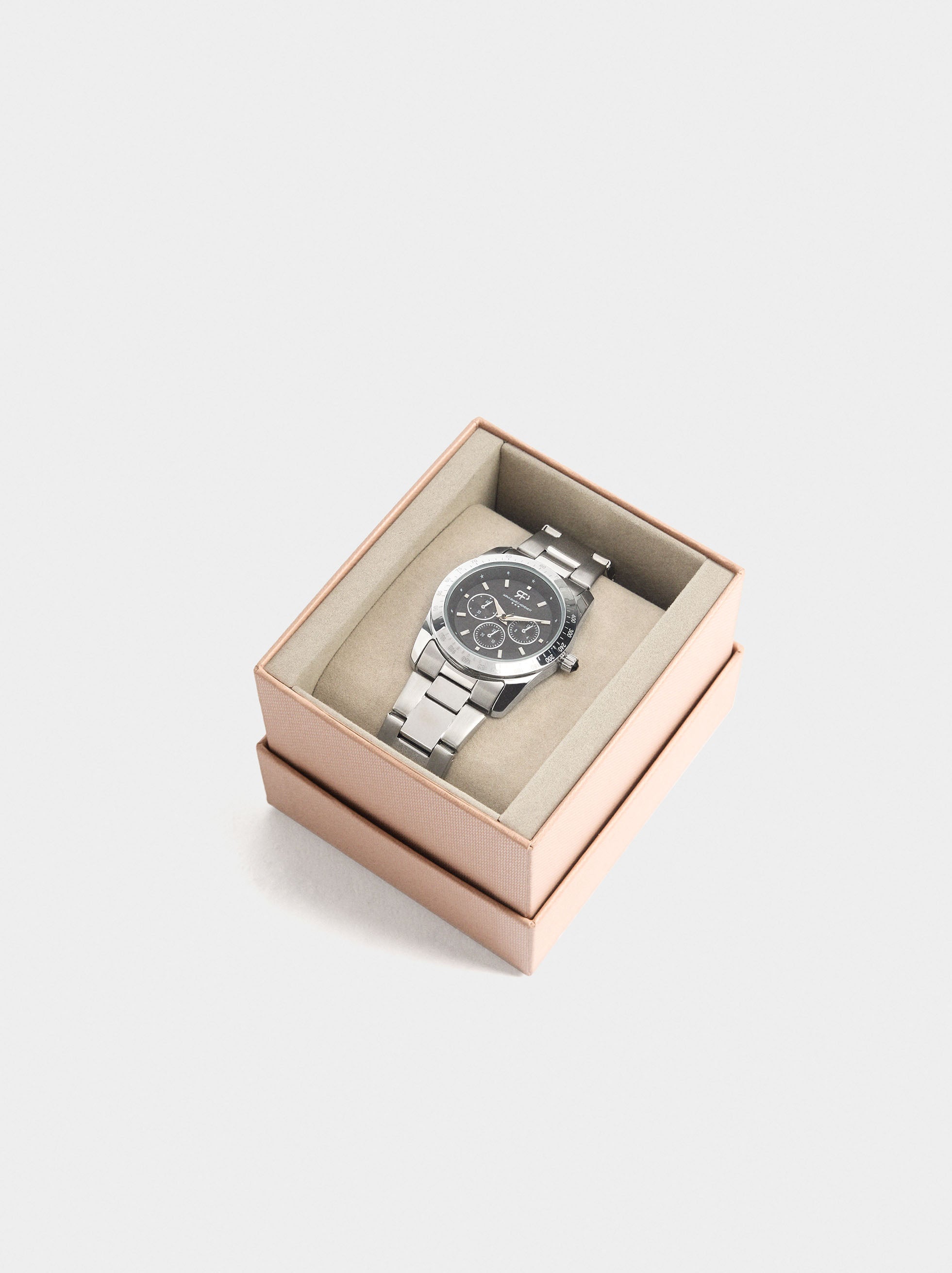 Reloj Redondo Con Pulsera De Acero Inoxidable