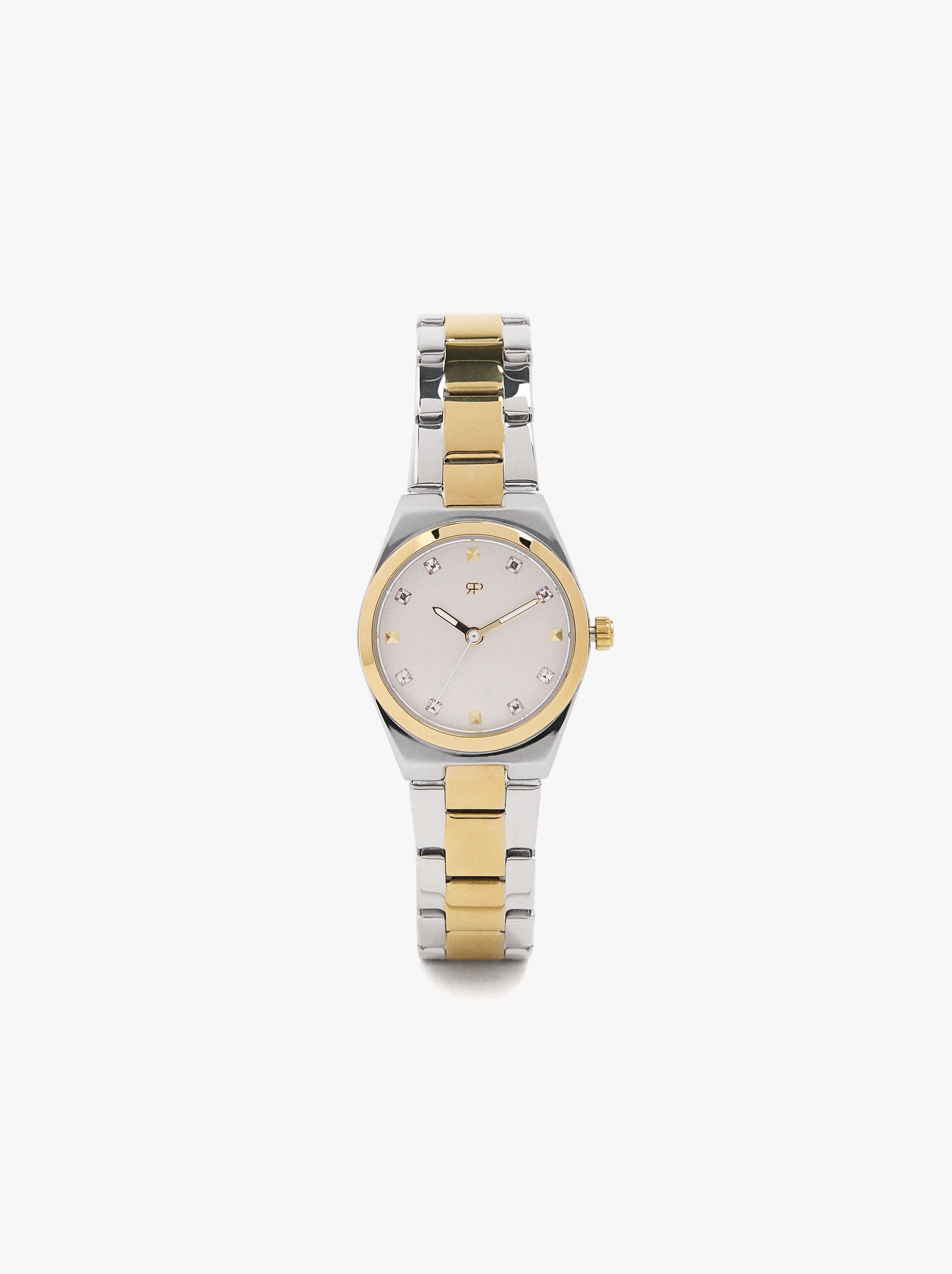 Reloj Bicolor Con Pulsera De Acero Inoxidable