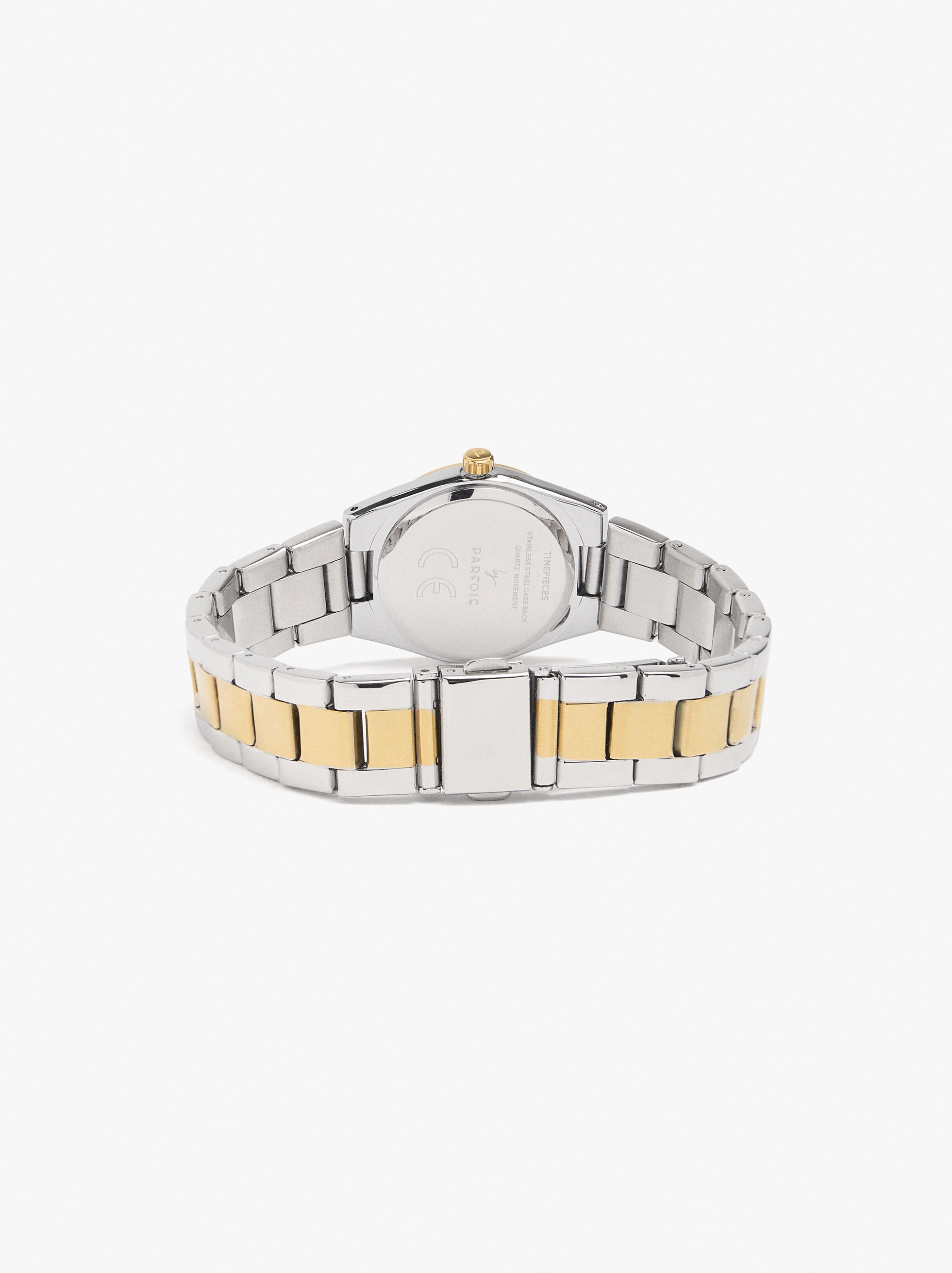 Reloj Bicolor Con Pulsera De Acero Inoxidable