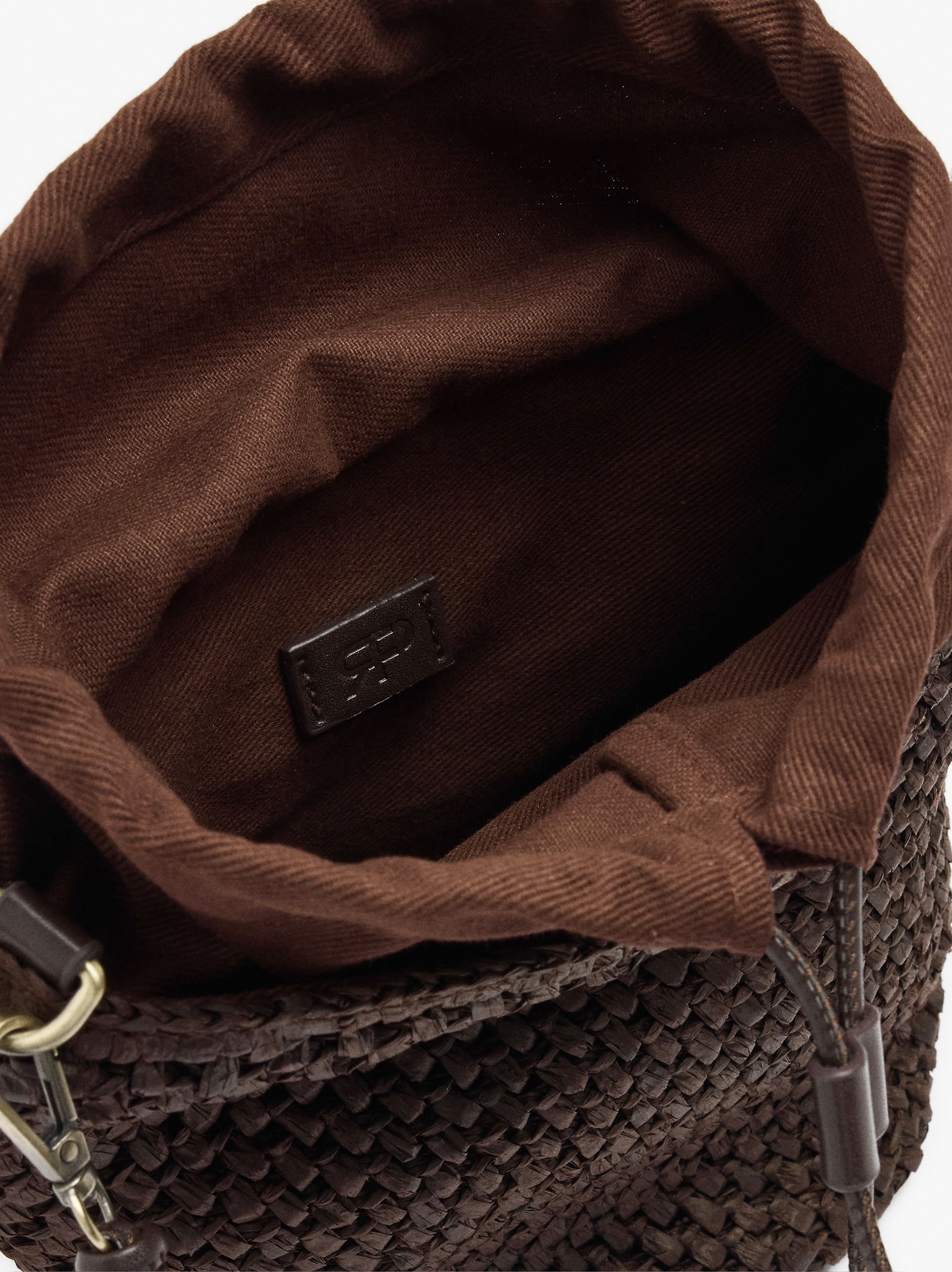 Bolso Bandolera Efecto Rafia Con Asa Versátil