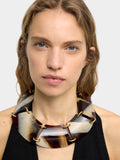 Maxi Collar Corto Efecto Piedra