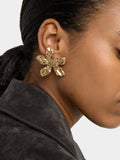 Pendientes Maxi Flor Con Textura