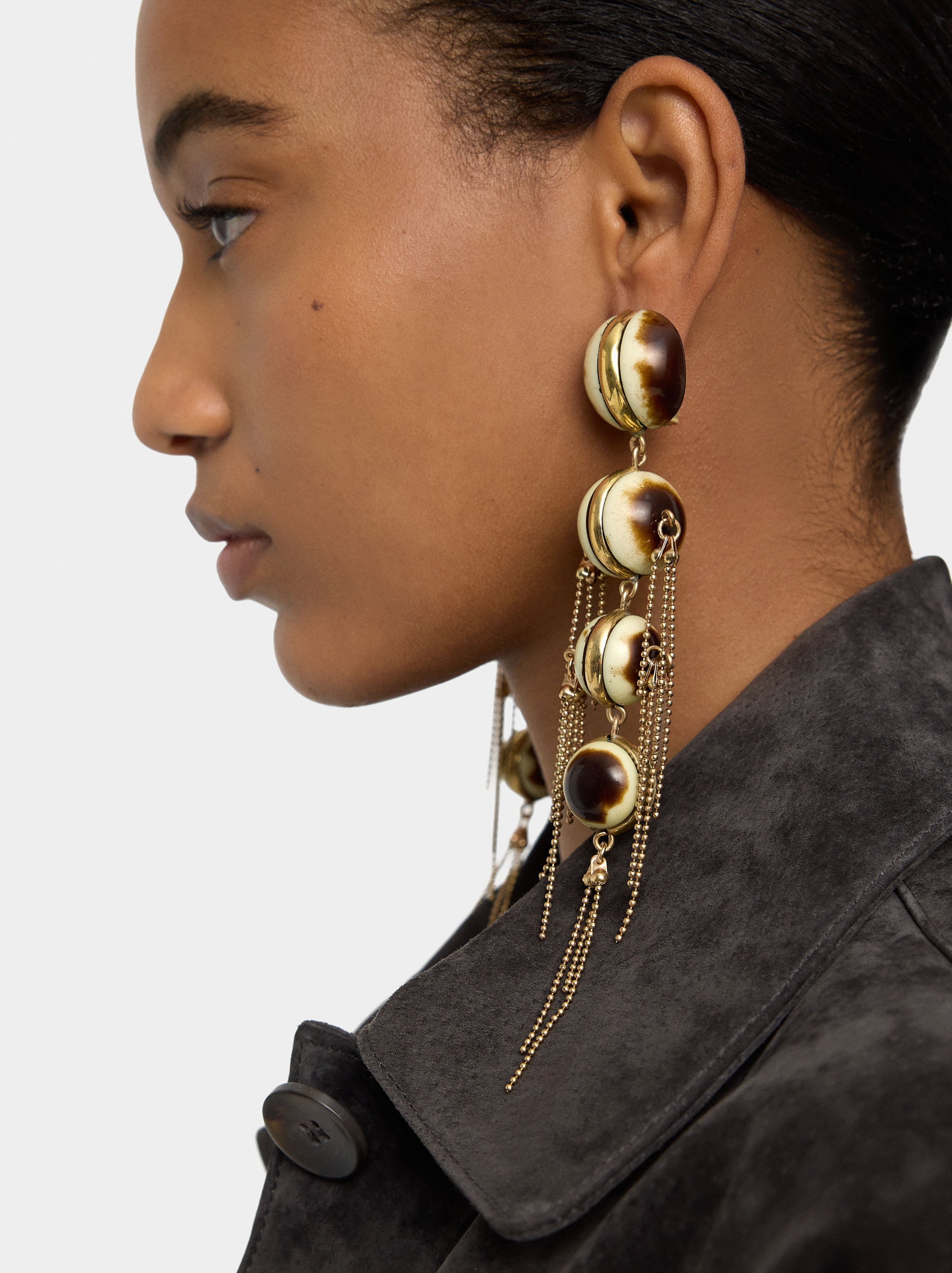 Pendientes Maxi Largos Con Esferas