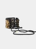 Pulsera Ancha Con Piel