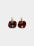 Aros Maxi Flor Doble Efecto Piedra